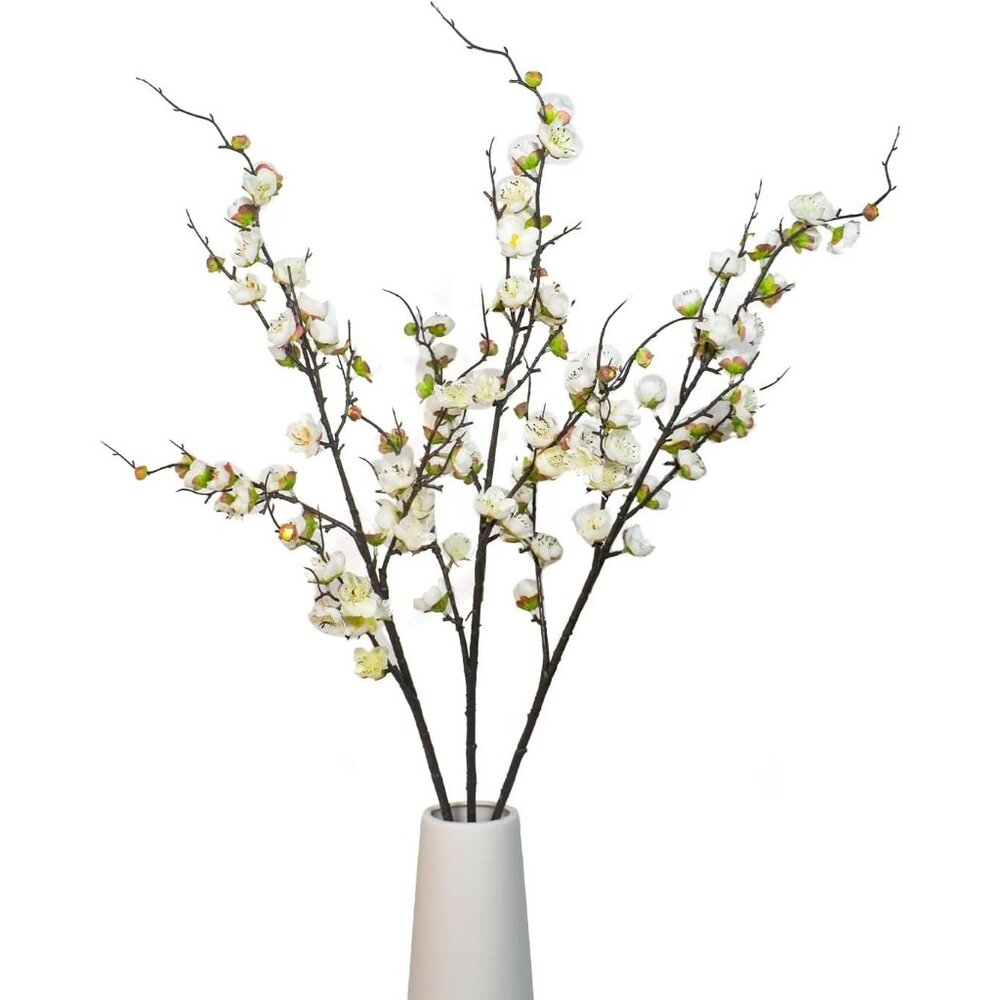 Beige Home Decorations Branches Artificial Long Faux Flowers Stems Vase Bouquet